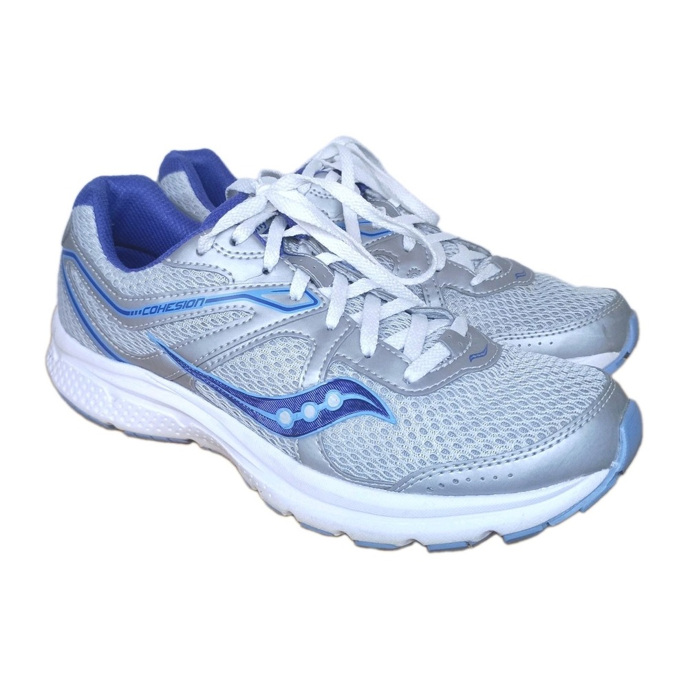 Saucony Cohesion 11‎ Women's Size 8 Gray Purple Running Shoes Sneakers S10420-6